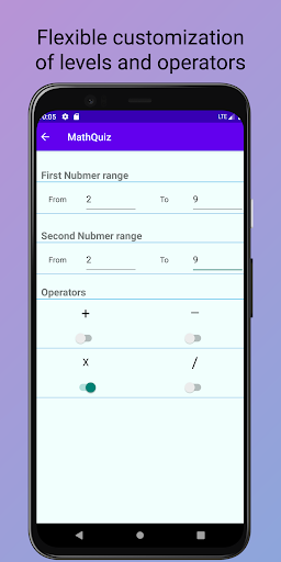 MathQuiz Screen 2