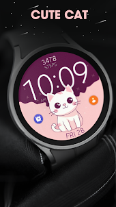 Cat digital cute watch face