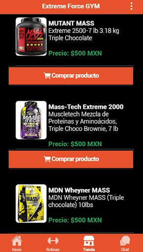 Android application Extreme Force Gym screenshort