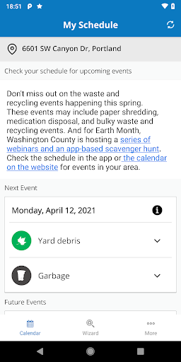 Garbage and Recycling Day Screen 3