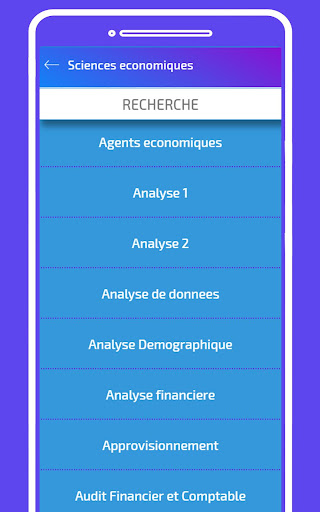Android application Sciences economiques screenshort