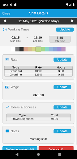 My Shifts: Time Tracker Screenshot 3 - AppWisp.com