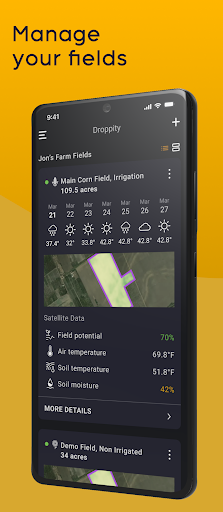 Android application Droppity Agro, crop monitoring screenshort
