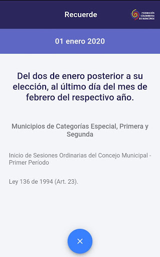 Android application Federación Colombiana de Munic screenshort