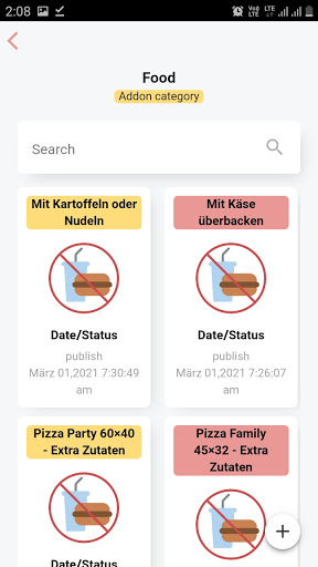 Android application Milano Pizza Admin screenshort