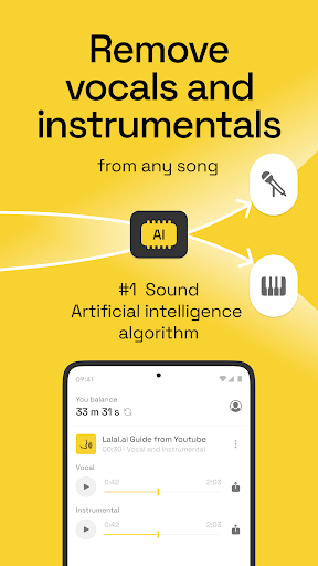 Android application LALAL.AI: AI Vocal Remover screenshort