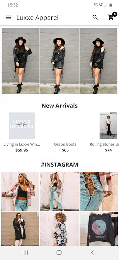 Android application Luxxe Apparel screenshort