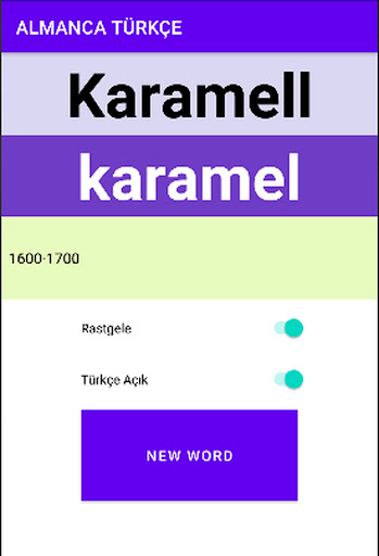 Android application ALMANCA TÜRKÇE KELİME EZBER screenshort