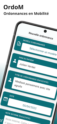 Android application OrdoM - Ordonnance en Mobilité screenshort