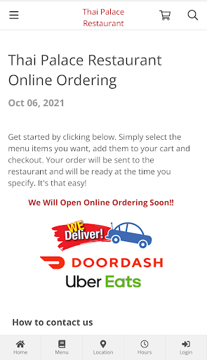 Android application Thai Palace Restaurant screenshort