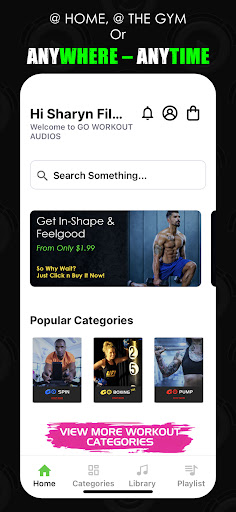 GO WORKOUT AUDIOS Screen 2