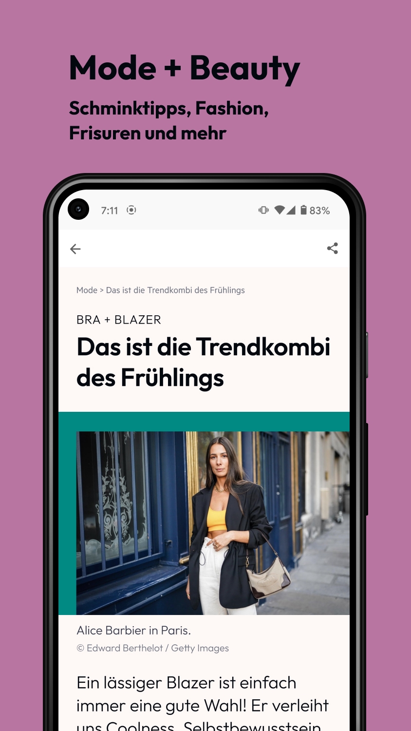 Android application BRIGITTE – Mode, Liebe, Beauty screenshort