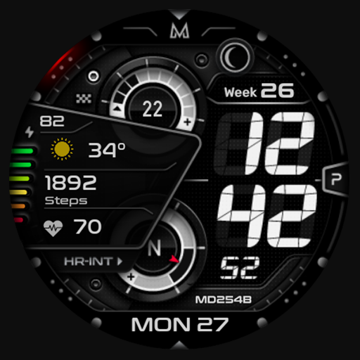 MD254B Digital watch face logo