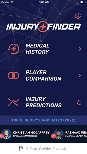 Android application Injury Finder screenshort