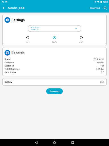 Screenshot of nRF Toolbox for Bluetooth LE
