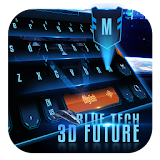Blue tech 3D future keyboard icon