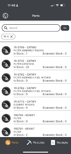 Vizybility Parts Screen 2