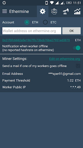 Ethermine Pool Monitor & Notification  screenshots 3