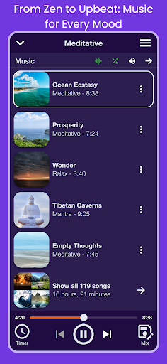 Screenshot of ReliefMix Affirmations & Sound