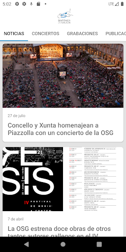 Android application Orquesta Sinfónica de Galicia screenshort