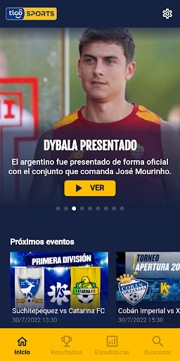 Android application Tigo Sports App TV Guatemala screenshort