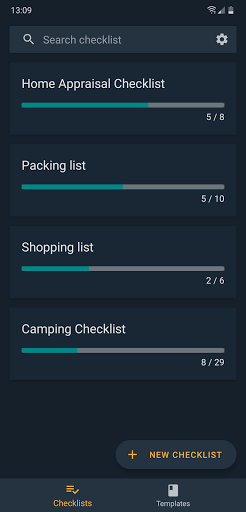 Android application Reusable Checklist screenshort
