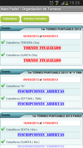 Android application AJUPA Santa Fe Padel screenshort