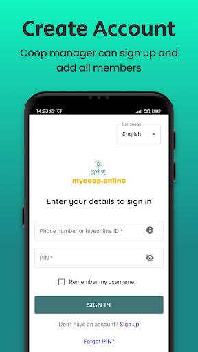 Android application mycoop online screenshort