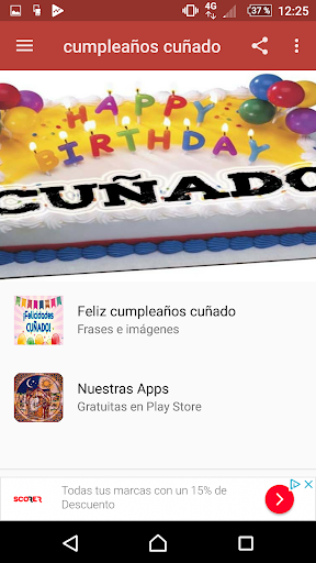 Android application Cuñado feliz día de nacimiento screenshort