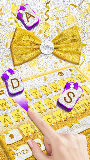 Gold Diamond Bowknot Keyboard Screen 2