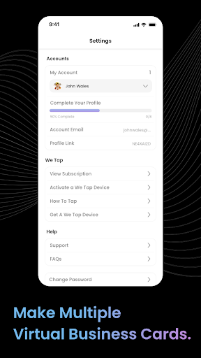 Screenshot of GetWetap - NFC Business Card