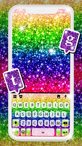 Android application Glitter Rainbow Keyboard Backg screenshort
