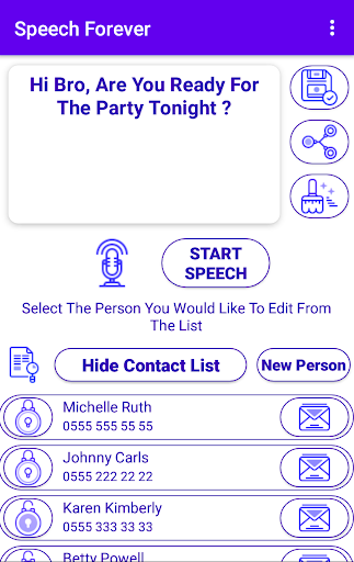 Android application Speech Forever screenshort