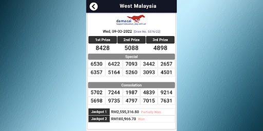 Android application Mal & Sing Live 4D Results screenshort
