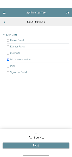 myCLINICapp Screen 2