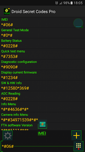 Droid Secret Codes Pro Screen 2