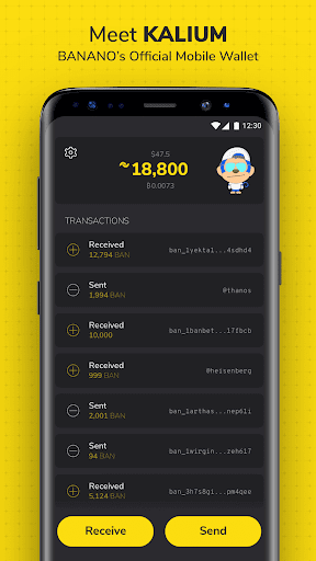 Android application Kalium - BANANO Wallet screenshort