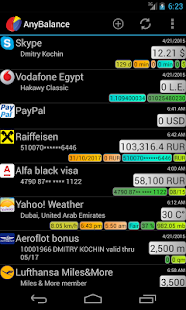 AnyBalance (balance on screen) Screenshot