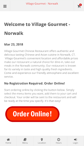 Android application Village Gourmet Norwalk Order screenshort