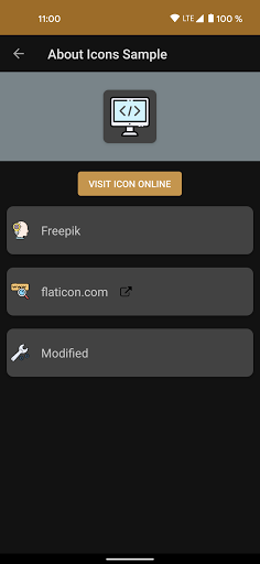 About Icons - Demo Screen 2