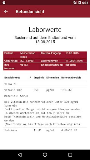 Android application iLabWeb screenshort