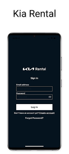 Android application Kia Rental screenshort