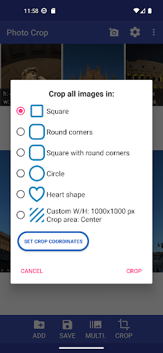 Multiple Photo Crop Screen 2