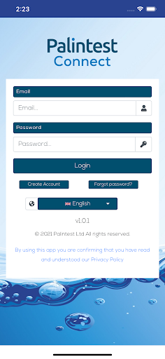 Android application Palintest Connect screenshort