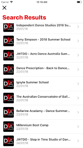 DanceAus Connect Screen 3