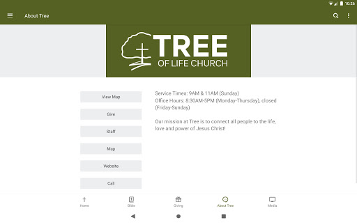 Screenshot of Tree of Life Church, NB