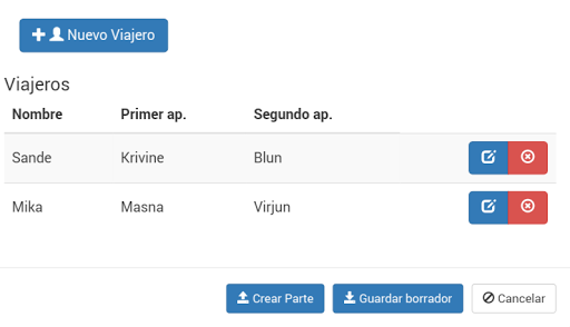 Partee - Partes de Entrada de