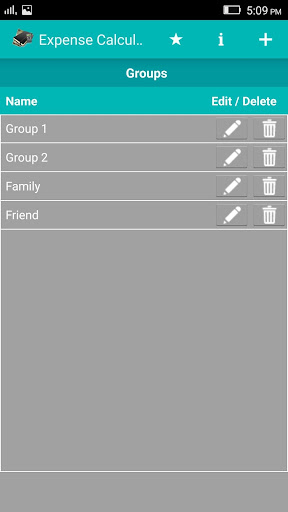 Android application Expense Calculator screenshort
