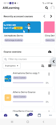 Android application AMLearning screenshort