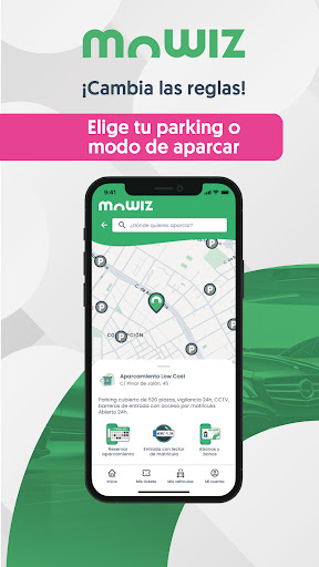 Android application mowiz - Elige tu parking screenshort